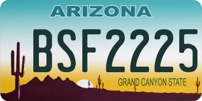 AZ license plate BSF2225