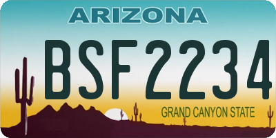 AZ license plate BSF2234