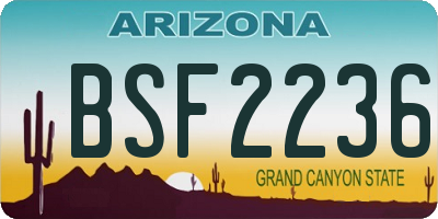 AZ license plate BSF2236
