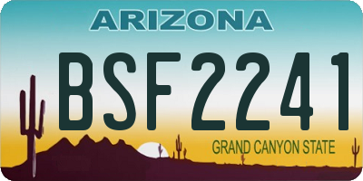 AZ license plate BSF2241