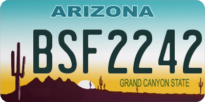 AZ license plate BSF2242