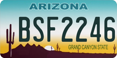 AZ license plate BSF2246