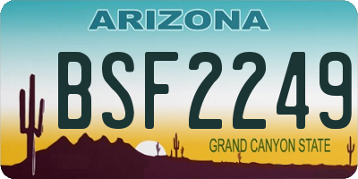 AZ license plate BSF2249