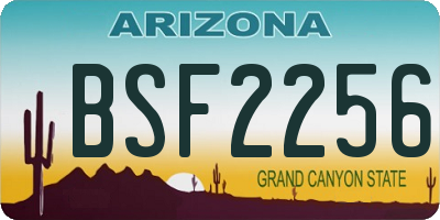 AZ license plate BSF2256