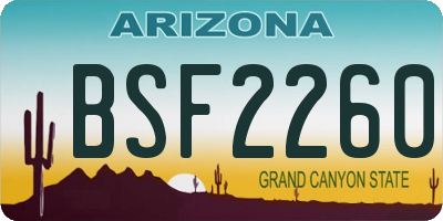 AZ license plate BSF2260