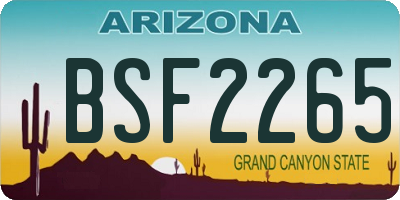 AZ license plate BSF2265