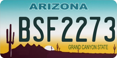 AZ license plate BSF2273