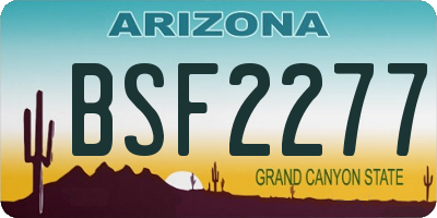 AZ license plate BSF2277