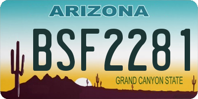 AZ license plate BSF2281