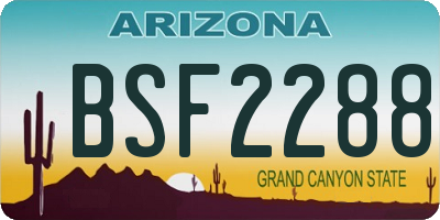 AZ license plate BSF2288