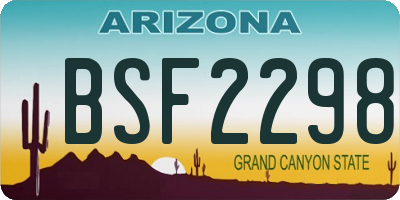 AZ license plate BSF2298