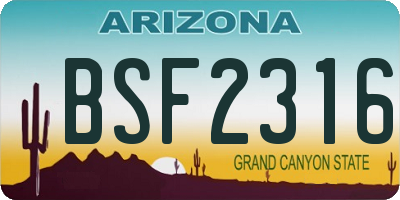 AZ license plate BSF2316