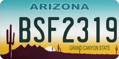 AZ license plate BSF2319