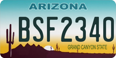AZ license plate BSF2340
