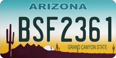 AZ license plate BSF2361