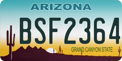 AZ license plate BSF2364