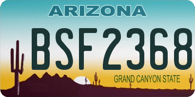 AZ license plate BSF2368