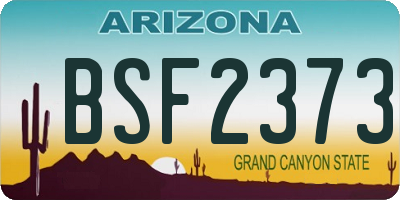 AZ license plate BSF2373