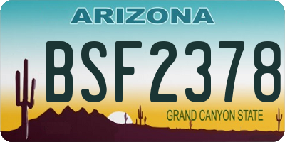 AZ license plate BSF2378