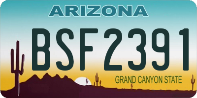 AZ license plate BSF2391