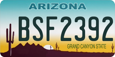 AZ license plate BSF2392