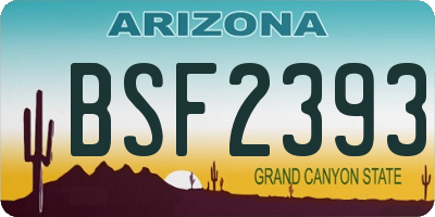 AZ license plate BSF2393
