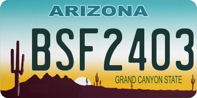 AZ license plate BSF2403