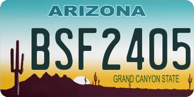 AZ license plate BSF2405