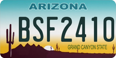 AZ license plate BSF2410