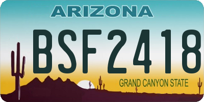 AZ license plate BSF2418