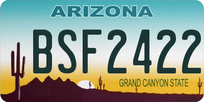 AZ license plate BSF2422