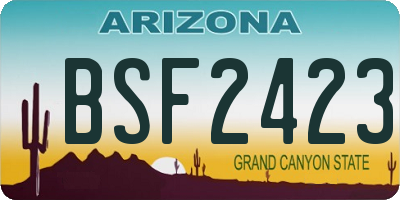 AZ license plate BSF2423