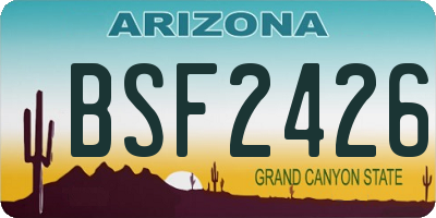 AZ license plate BSF2426