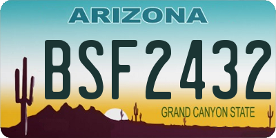 AZ license plate BSF2432