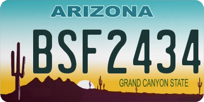 AZ license plate BSF2434