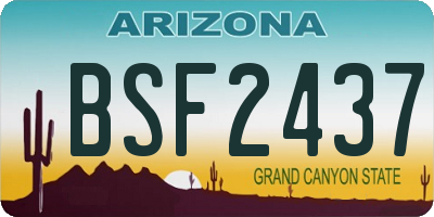 AZ license plate BSF2437