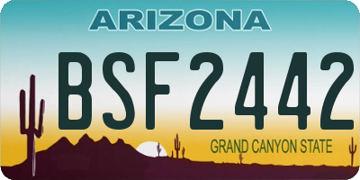 AZ license plate BSF2442