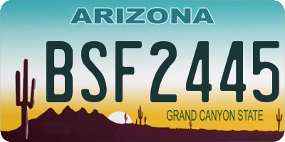 AZ license plate BSF2445