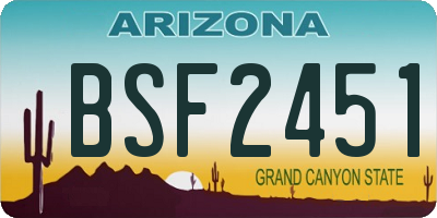 AZ license plate BSF2451