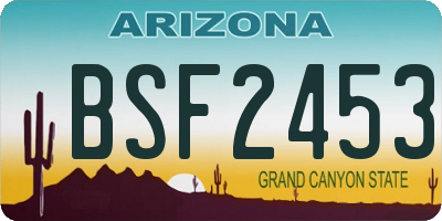 AZ license plate BSF2453