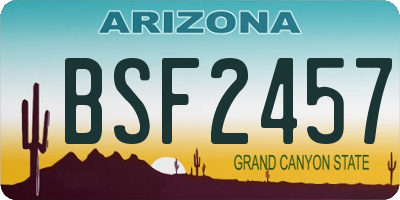 AZ license plate BSF2457