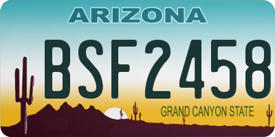 AZ license plate BSF2458