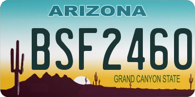 AZ license plate BSF2460