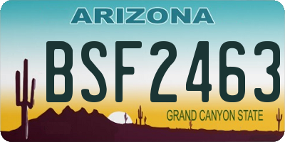 AZ license plate BSF2463