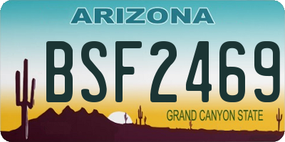 AZ license plate BSF2469