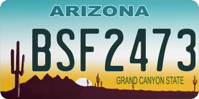 AZ license plate BSF2473