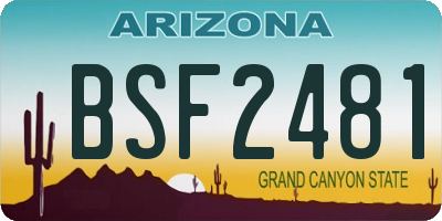 AZ license plate BSF2481