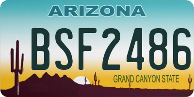 AZ license plate BSF2486