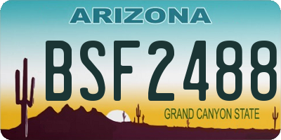 AZ license plate BSF2488