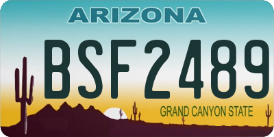 AZ license plate BSF2489